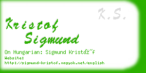 kristof sigmund business card